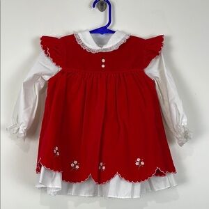 Baby Togs Velvet Vintage Scalloped Dres SO GOOD ❤️